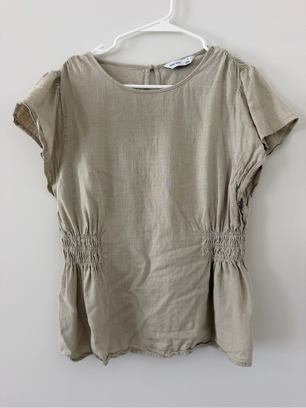 Nine West Cinched Flutter Sleeve Blouse Women’s Medium